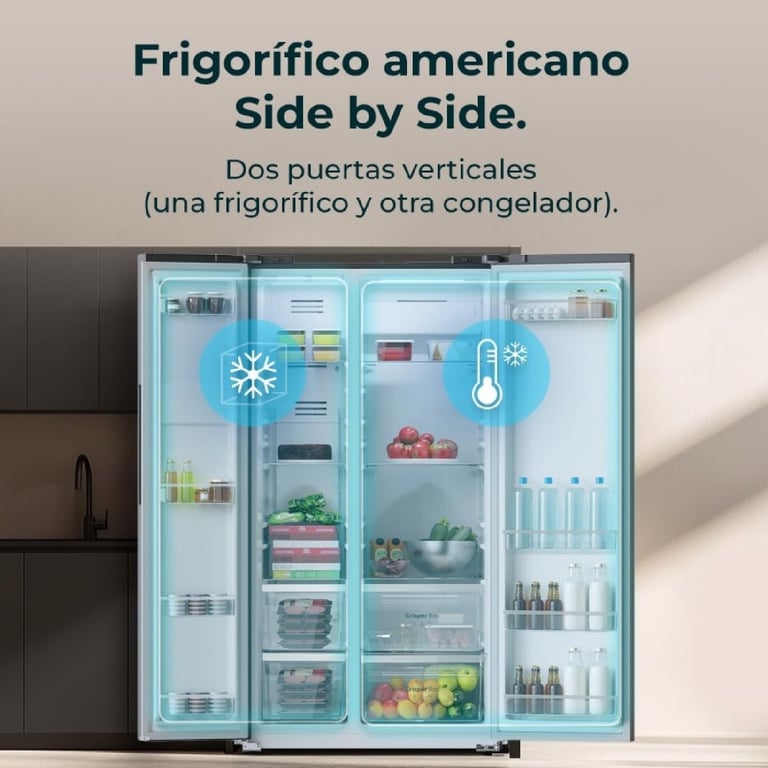 Réfrigérateur Américain Cecotec Bolero CoolMarket SBS 562 – 562L, Total No Frost, Inverter - vue 2