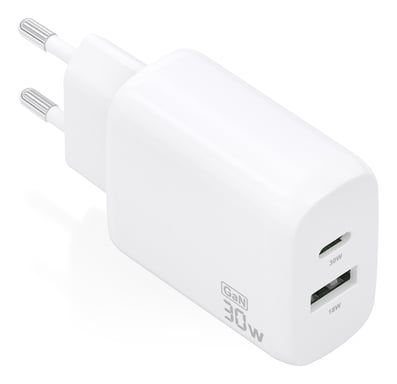 AISENS A110-0923 chargeur d'appareils mobiles Caméra Numérique, MP3, MP4, Téléphone portable, Navigateur, Ordinateur portable, Consoles portables, Smartphone, Tablette, Universel Blanc Secteur Charge rapide Intérieure