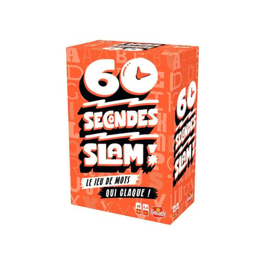 Jeu de société 60 Seconds Slam Goliath, jeu de rapidité et de mots, partie chronométrée 60 secondes, de 2 à +10 joueurs, dès 10 ans, Noir, Blanc, Orange