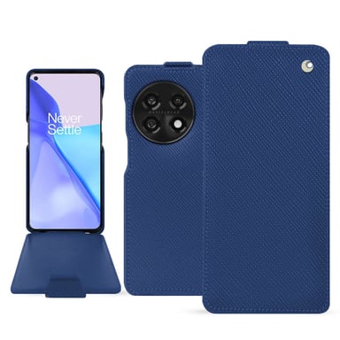 Housse cuir OnePlus 11 -  - Bleu - Cuir saffiano