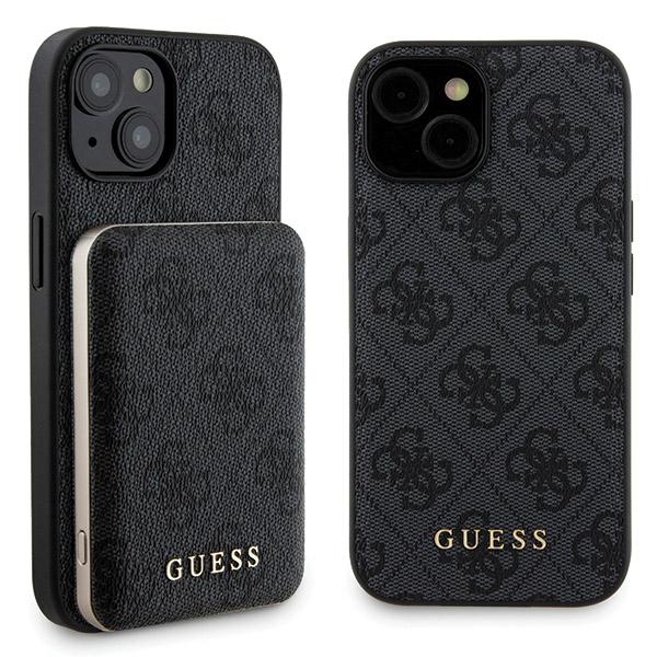 Guess Bundle Pack MagSafe 4G Metal Gold Logo Ensemble coque + Power Bank 5000mAh MagSafe iPhone 15 - vue 6