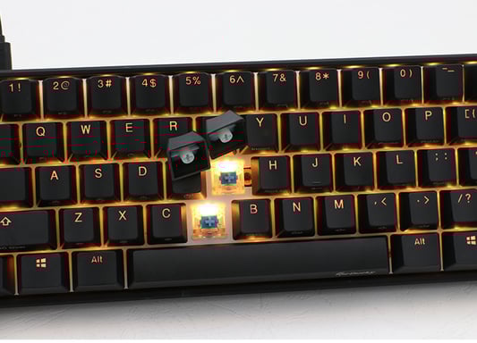 Ducky Mecha Mini teclado Juego USB Alemán Negro