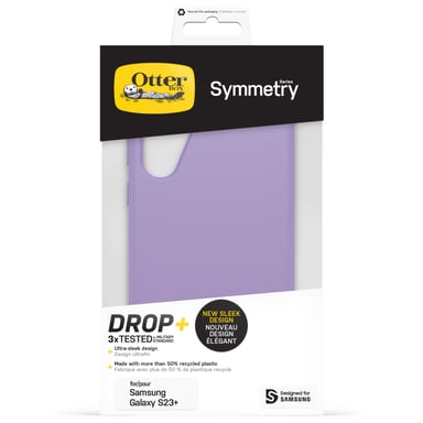 Custodia OtterBox Symmetry per Galaxy S23+ , anti-caduta, protezione sottile, resiste a 3 volte più cadute rispetto allo standard militare, antimicrobica, è lilla Samsung Galaxy S23+