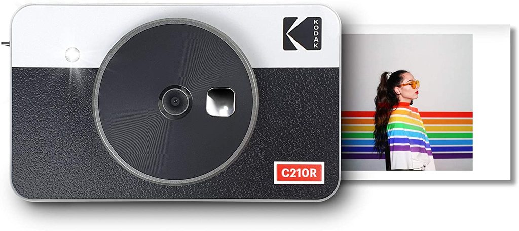 KODAK Mini Shot Combo 2 Retro C210R - Appareil Photo Instantané (Photo  format Carte de Crédit 5,3 x 8,6 cm - 2,1 x 3,4 '', Écran LCD 1,7'',  Bluetooth, Batterie Lithium, Sublimation Thermique 4Pass, 8 photos  incluses) Blanc & Noir