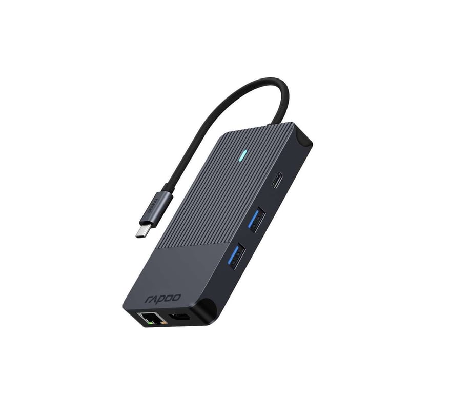 Rapoo UCM 2005 carte et adaptateur d'interfaces 3?5 mm DisplayPort HDMI RJ 45 USB 3.2 Gen 1 3.1 Gen 1 USB Type C Neuf