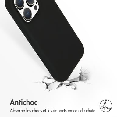 Accezz Coque Liquid Silicone avec MagSafe pour Apple iPhone 15 Pro - Noir