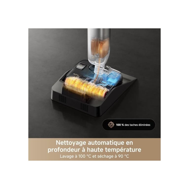 Aspirateur Balai Laveur MOVA X4 PLUS Anti enchevêtrement Nettoyage Auto 100 °C Aspiration 20 kPa - vue 3