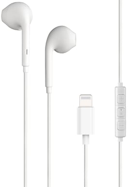 Ecouteurs Lightning Télécommande/Micro Bouton Blanc Bigben