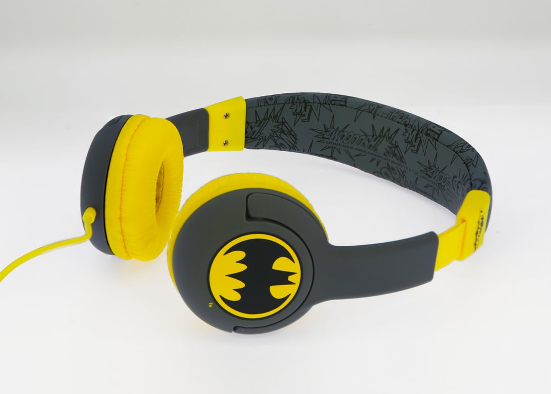 OTL Technologies DC Comics Bat signal Écouteurs Avec fil Arceau Musique Noir, Jaune - Neuf