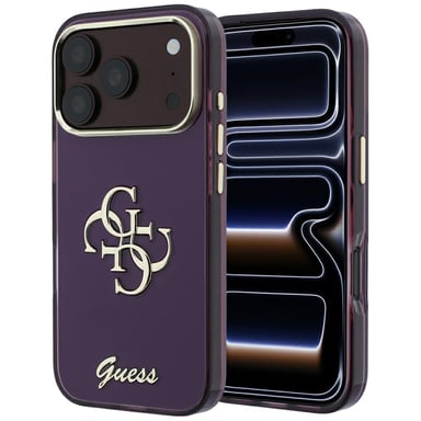 Étui Guess IML 4G Script Metal pour iPhone 18 Pro Max / 17 Pro Max, couleur bordeaux