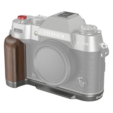 SMALLRIG 4736 Empuñadura de madera en forma de L para Fujifilm X-T50 Charcoal Silver