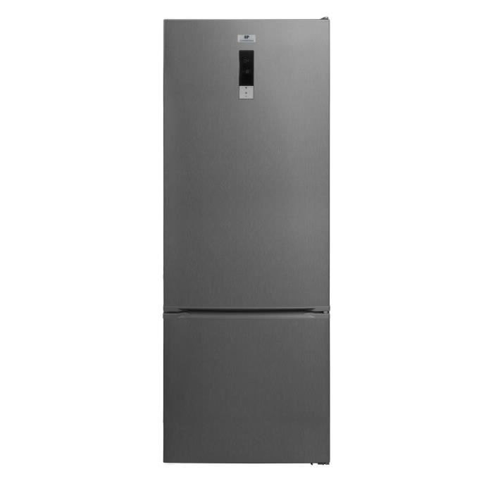 Réfrigérateur congélateur bas CONTINENTAL EDISON Total No Frost Sans givre 41 dB L70 cmxH186cm inox - vue 2