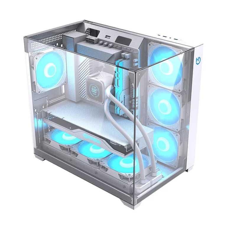 Caja Gaming Hiditec SKY Triple Cristal Templado ATX Semitorre Alta Refrigeración ARGB - vue 4