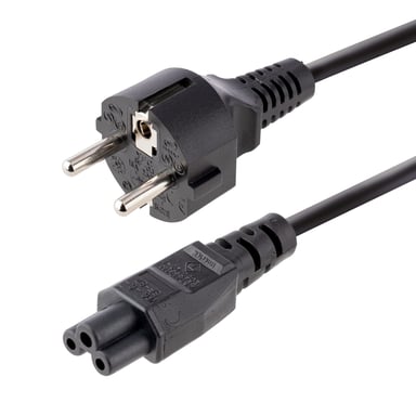 StarTech.com Câble d'Alimentation pour Ordinateur Portable de 3m - Prise EU vers Connecteur C5, 2,5A 250V - Cordon d'Alimentation Clover Leaf/Mickey Mouse - Cordon Alimentation PC Portable - Neuf