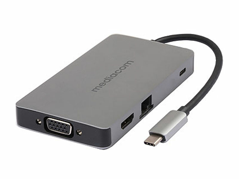 Mediacom MD C318 station d'accueil Avec fil USB 3.2 Gen 1 3.1 Gen 1 Type C Aluminium Neuf