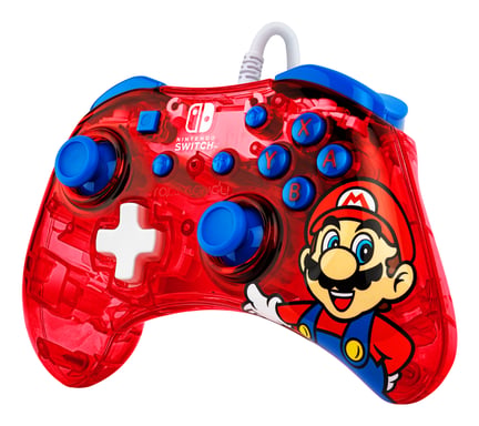 Rock Candy: Mario Punch Rouge, Translucide USB Manette de jeu Analogique/Numérique Nintendo Switch, Nintendo Switch Lite, Nintendo Switch OLED
