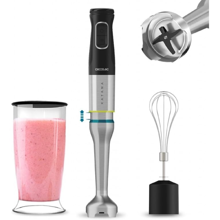 Cecotec Katana TotalDestroy 1200XL Cream Hand Blender 21 vitesses et Turbo 4 lames en capot anti éclaboussures pied extra long gobelet de 800 ml. - vue 2