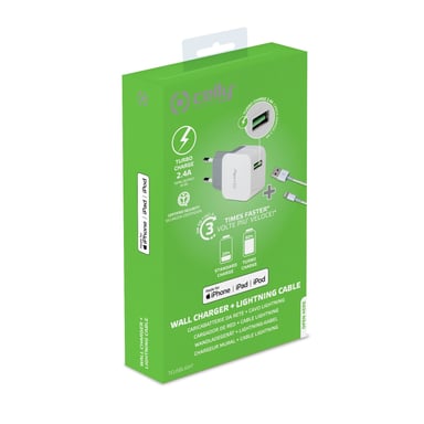 Celly TCUSBLIGHT chargeur d'appareils mobiles Universel Blanc Secteur Intérieure