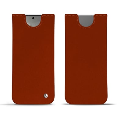 Pochette cuir Samsung Galaxy S24 -  - Orange - Cuir vegan