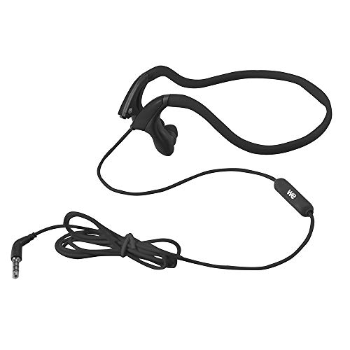 WE Auriculares Deportivos con Cable y Micro Botón ON/OFF, Auriculares In-Ear Ligeros con Micrófono, Banda para el Cuello, Perfectos para Correr Jogging Gimnasio - Negro