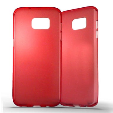 Coque silicone unie compatible Givré Rouge Samsung Galaxy S7 Edge