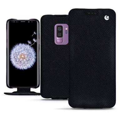 Housse cuir Samsung Galaxy S9+ -  - Noir - Cuir saffiano