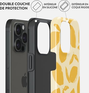 Burga Funda para iPhone 15 Pro Tough A prueba de golpes Modelo Lemon Tart Amarillo