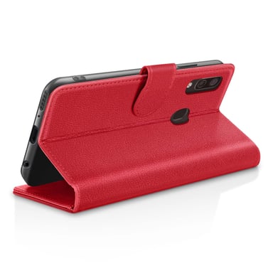 Étui Portefeuille pour Samsung A40 Support et Languette Magnétique Rouge