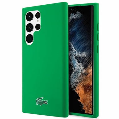 Étui en silicone Lacoste pour Samsung Galaxy S23 Ultra, vert