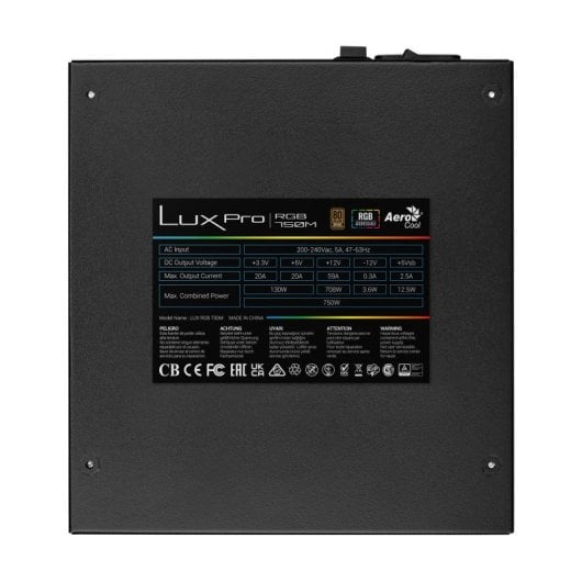 Alimentation semi modulaire AEROCOOL LUX RGB 80Plus Bonze Neuf - vue 4