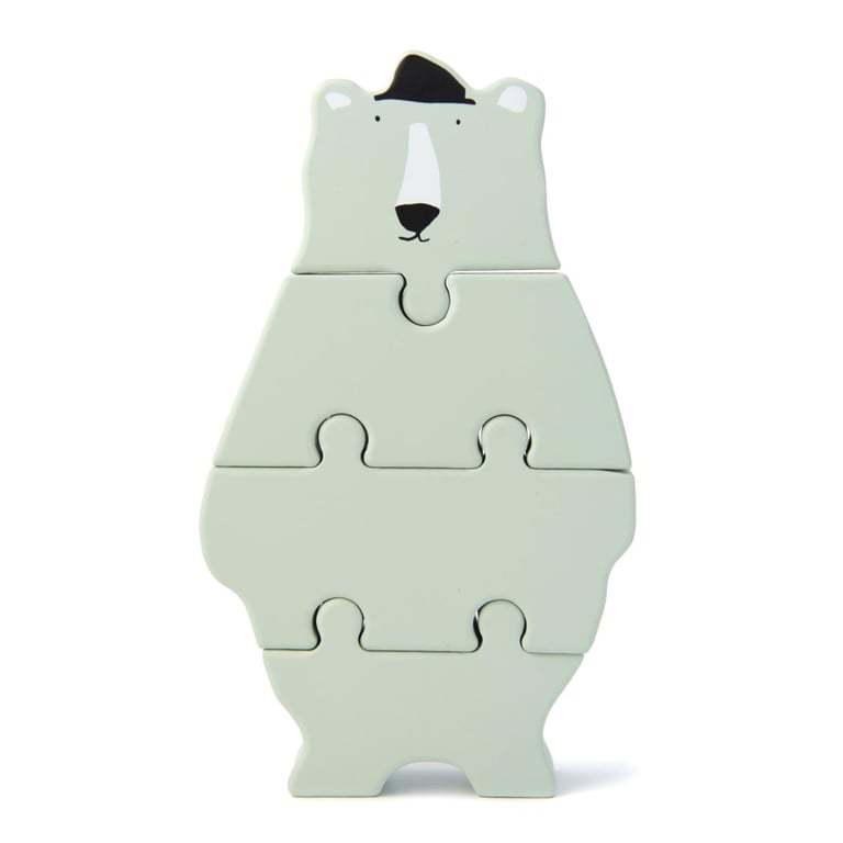 Puzzle en Bois d'Animaux Mr Polar Bear pour Enfants Neuf
