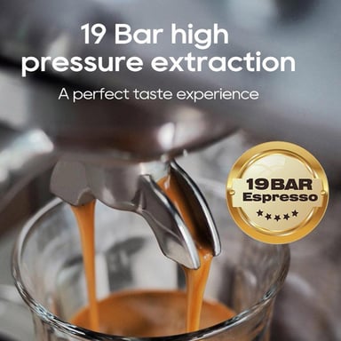 H10A Silver - Cafetera espresso semiautomática con temperatura regulable 20 bar