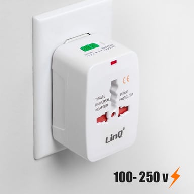 Adaptateur Secteur Universel de Voyage UK / EU / US Compact Durable Blanc