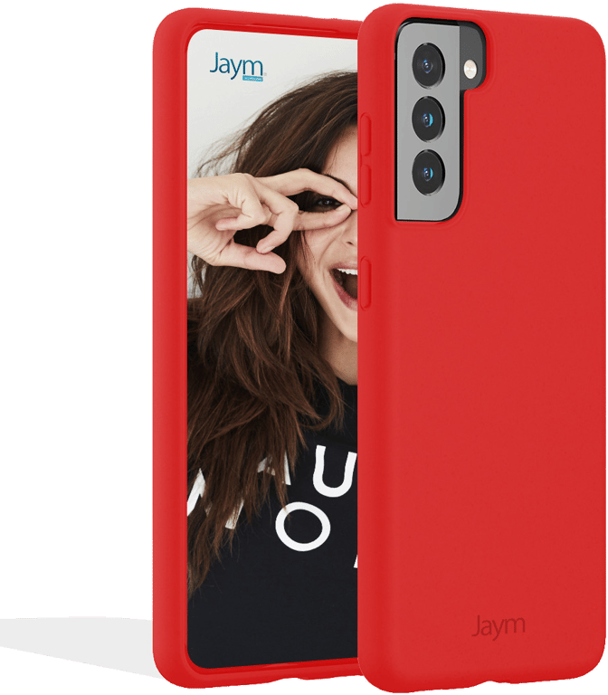 JAYM - Coque Silicone Premium Rouge pour Samsung Galaxy S21 Plus -100% Silicone et Microfibre - Renf