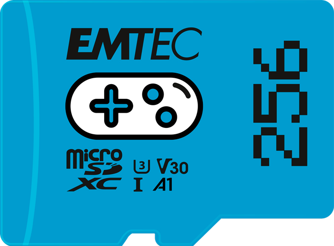 Carte mémoire Gaming microSD UHS I U3 V30 A1A2 Emtec