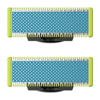 Têtes de rechange Philips QP225/50 OneBlade microbilles anti-friction Pack de 2 Bleu/vert