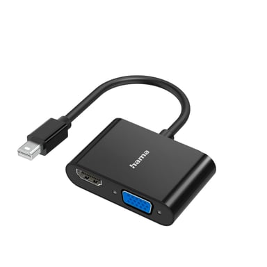 Adaptateur vid., 2en1, fiche écr. port mini VGA et HDMI, Ultra-HD 4K