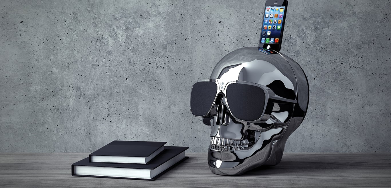 Jarre Technologies AeroSkull HD + Système d'enceinte portable 2.1 Chrome Neuf