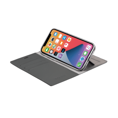 Diarycase 2.0 Coque clapet en cuir véritable avec support aimanté pour Apple iPhone 12/12 Pro, Rouge Bordeaux