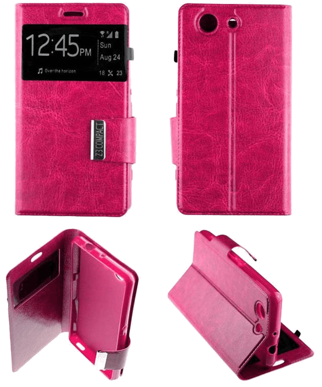 Etui Folio compatible Rose Fushia Sony Xperia Z3 Compact