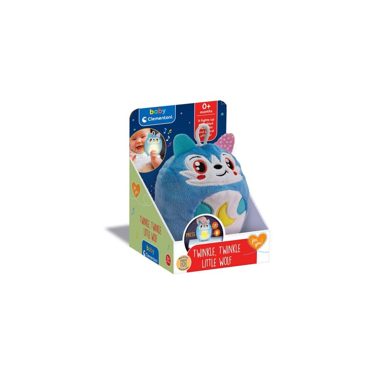 Clementoni Baby for You Twinkle Twinkle Little Wolf Veilleuse pour Enfants Jeu de + Loup avec lumières et Sons relaxants Support pour Sommeil Serein 17554 - vue 4
