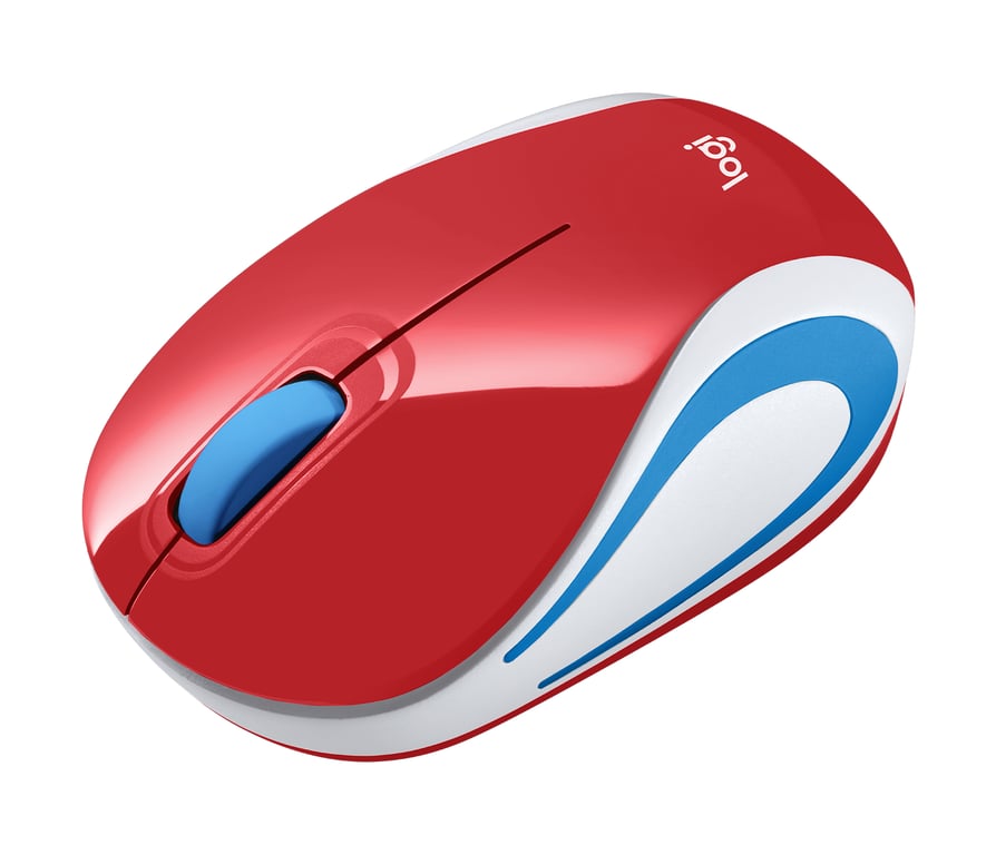 LOGITECH - Mini ratón óptico inalámbrico M187 - Rojo