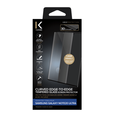 Protection d'écran en verre trempé Bord à  Bord Incurvé pour Samsung Galaxy Note20 Ultra, Noir