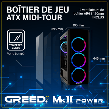 MK2 Power - PC Gamer - AMD Ryzen 7 5700X - Nvidia Geforce RTX 5060 Ti - Rapide Bureau PC Gaming - 32 GO RAM DDR4 - 1 TO SSD - Ordinateur avec WiFi + Windows 11 Pro