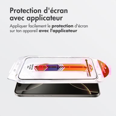 Accezz Protecteur d'écran en verre trempé + Applicateur pour Apple iPhone 16 Pro