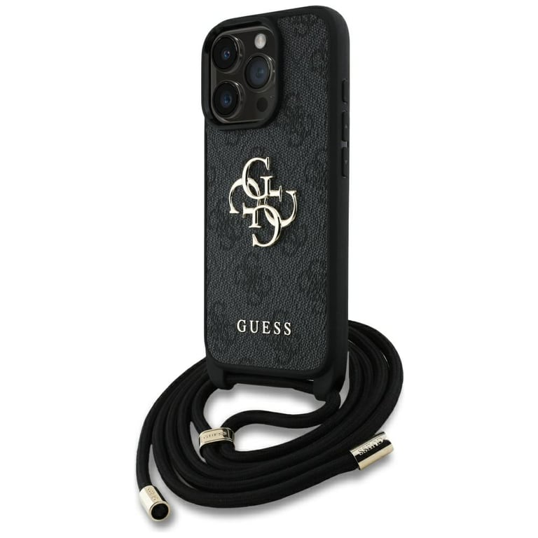 Guess Étui bandoulière 4G avec grand logo et cordon pour iPhone 16 Pro