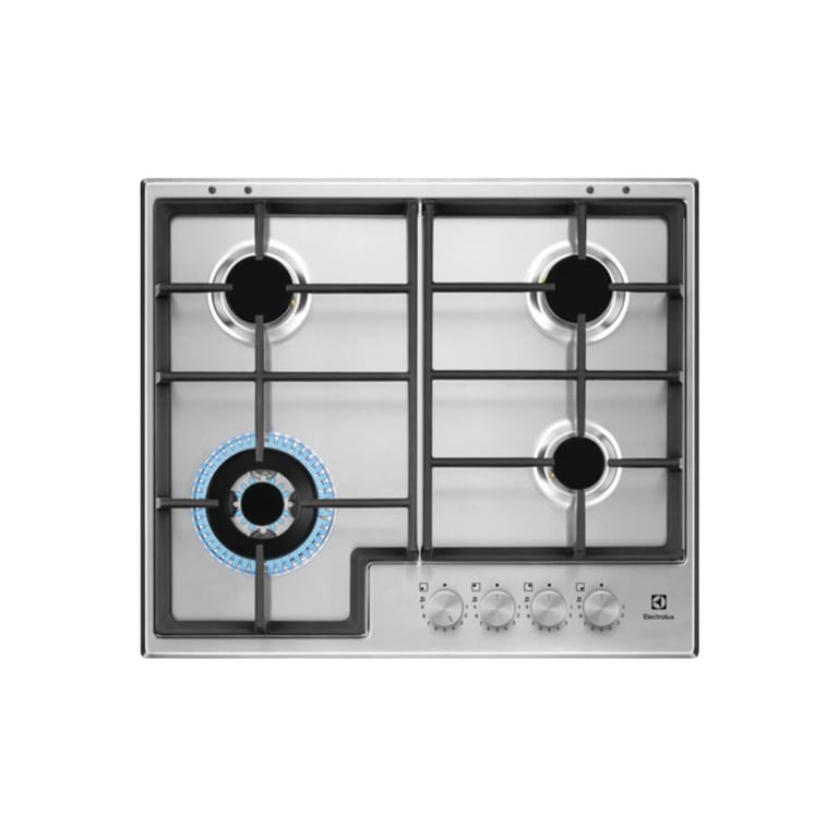 Table de cuisson à gaz encastrable Electrolux EGS64362X 4 brûleurs en acier inoxydable - Neuf