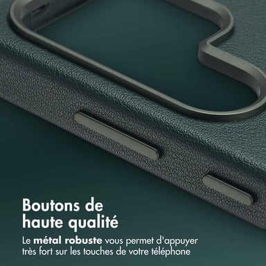 Accezz Coque arrière en cuir avec Magsafe pour Samsung Galaxy S25 Ultra - Cedar Green