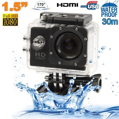 Caméra Sport Étanche 30 Mètres Caméra Waterproof Action Full HD 1080P 12Mp Noir RAM  ROM  - YONIS