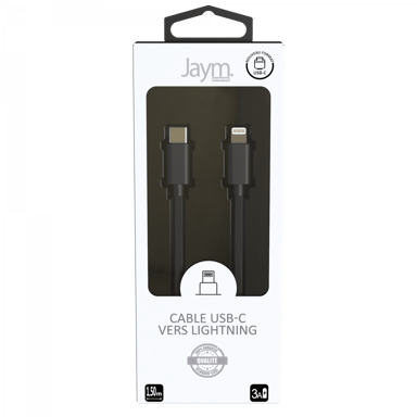 Cavo da USB-C a Type-C 3A - 1,5 metri - Collezione POP - Nero